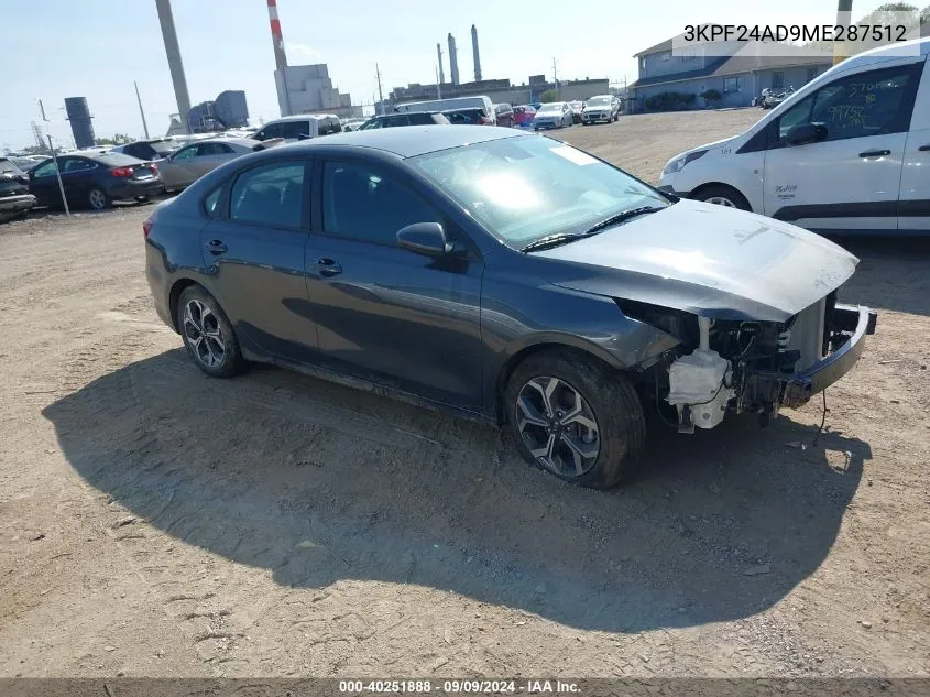 2021 Kia Forte Lxs VIN: 3KPF24AD9ME287512 Lot: 40251888