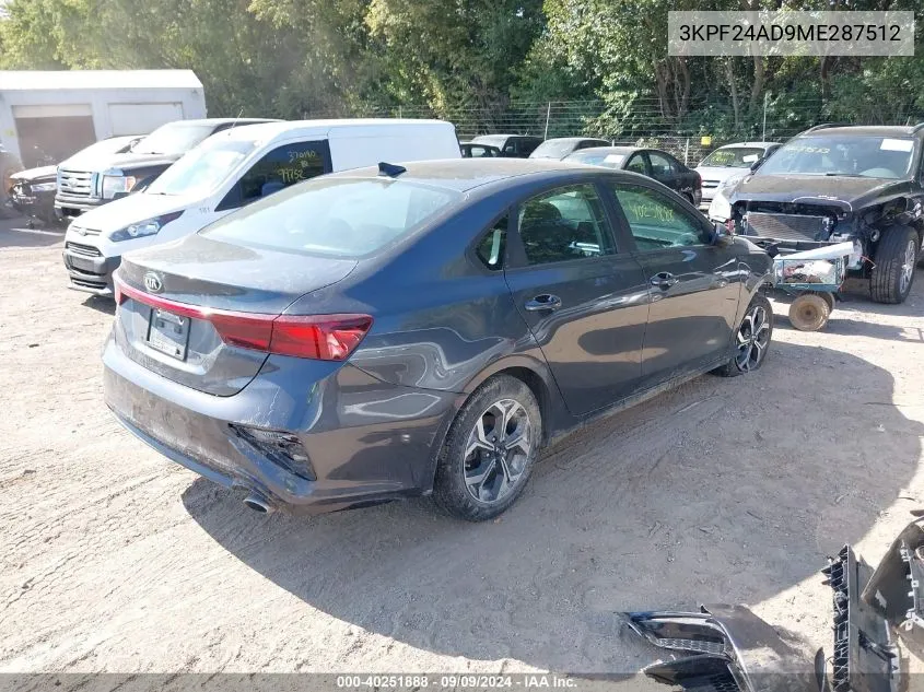 2021 Kia Forte Lxs VIN: 3KPF24AD9ME287512 Lot: 40251888