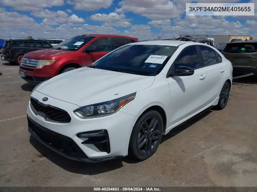 2021 Kia Forte Gt Line VIN: 3KPF34AD2ME405655 Lot: 40254683