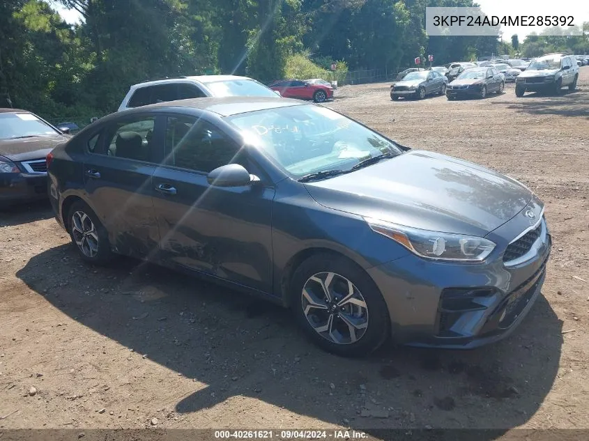 2021 Kia Forte Lxs VIN: 3KPF24AD4ME285392 Lot: 40261621