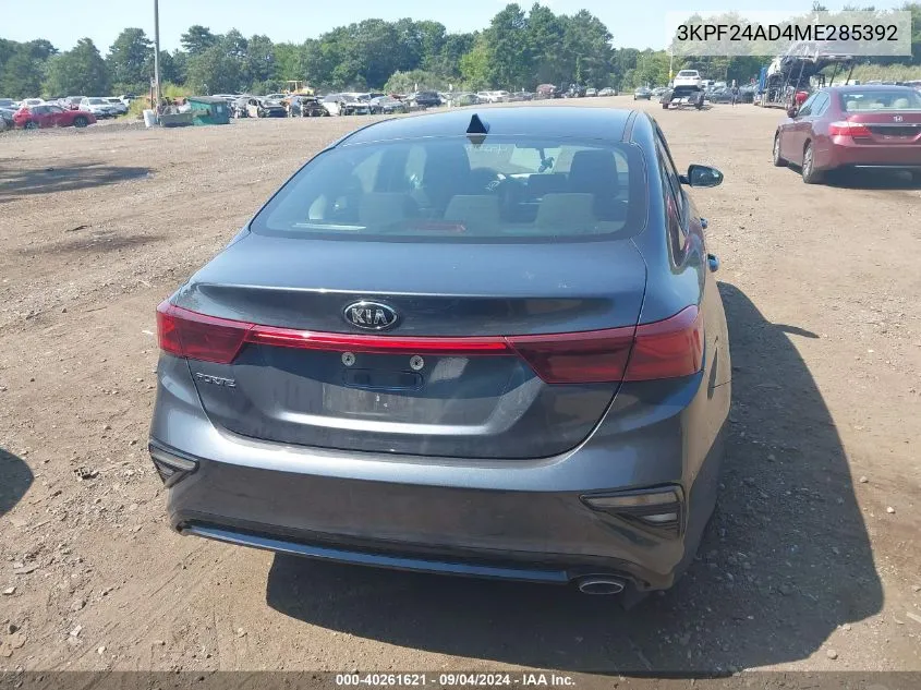 2021 Kia Forte Lxs VIN: 3KPF24AD4ME285392 Lot: 40261621