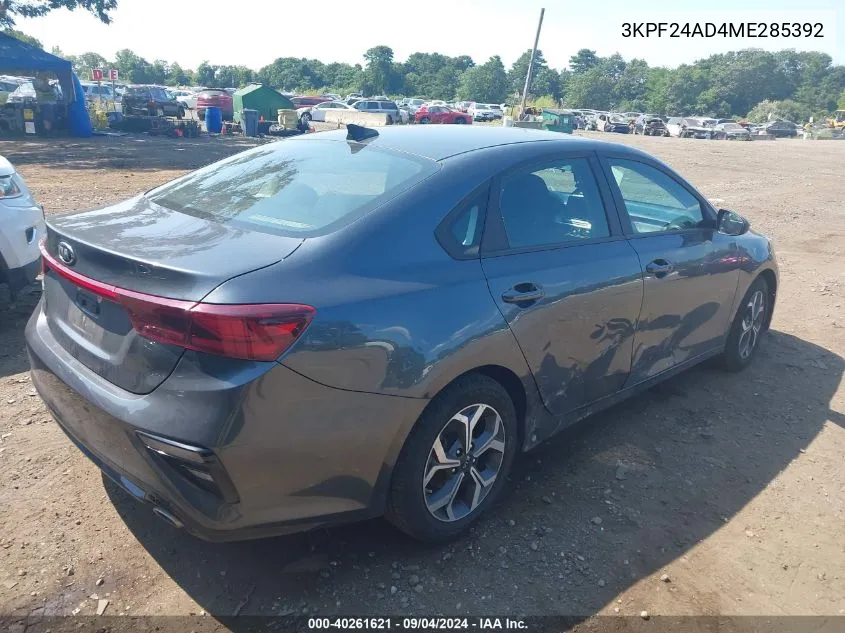 2021 Kia Forte Lxs VIN: 3KPF24AD4ME285392 Lot: 40261621