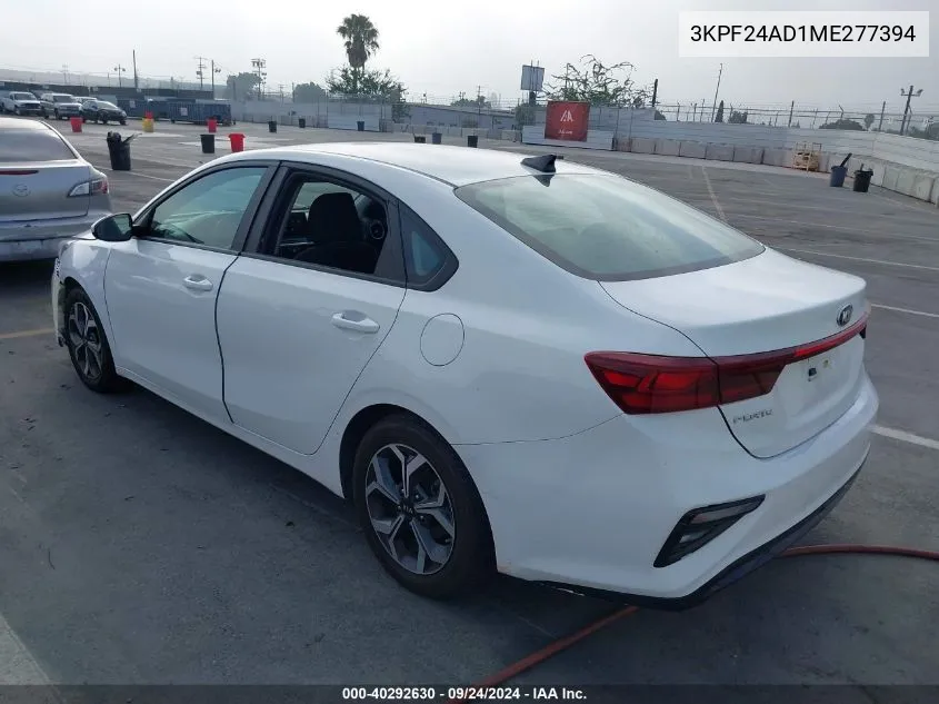 2021 Kia Forte Lxs VIN: 3KPF24AD1ME277394 Lot: 40292630