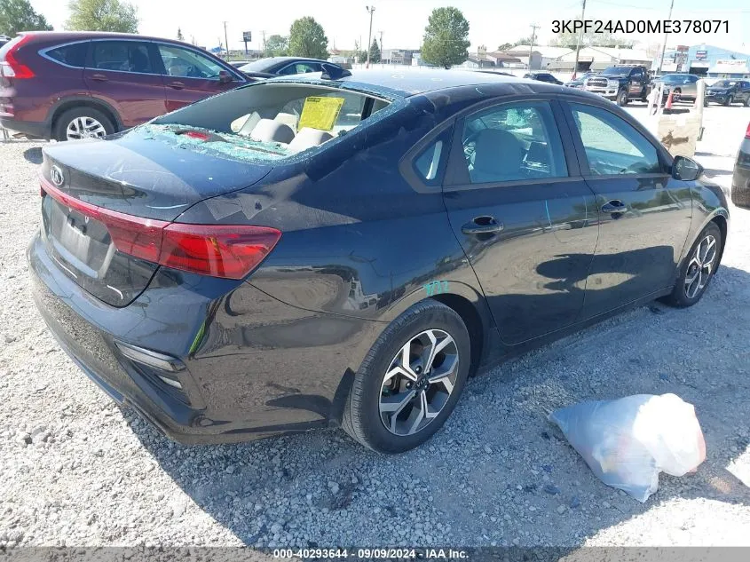 2021 Kia Forte Lxs VIN: 3KPF24AD0ME378071 Lot: 40293644