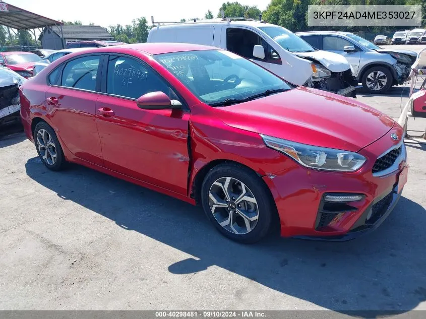 2021 Kia Forte Lxs VIN: 3KPF24AD4ME353027 Lot: 40298481