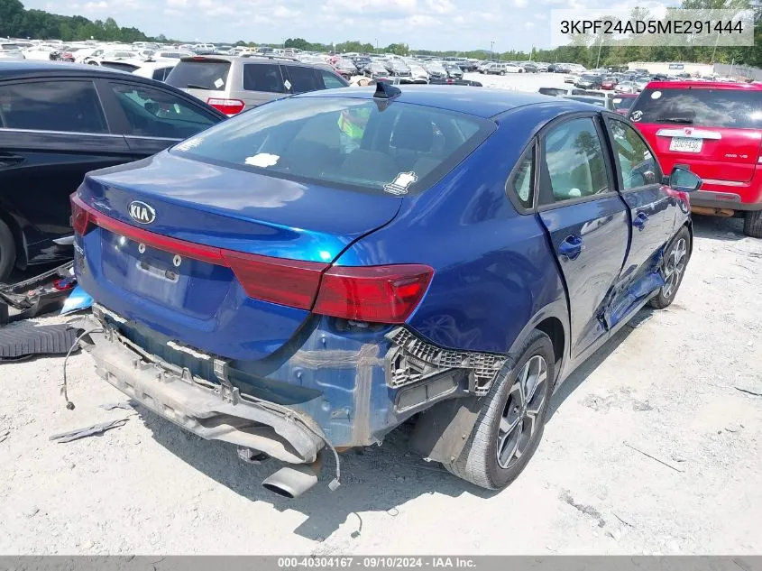 2021 Kia Forte Lxs VIN: 3KPF24AD5ME291444 Lot: 40304167