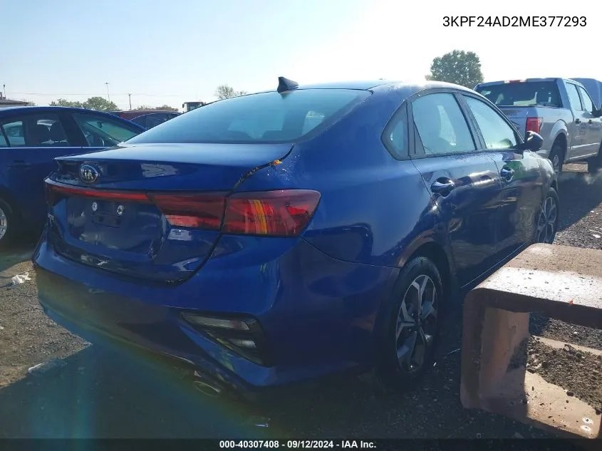 2021 Kia Forte Lxs VIN: 3KPF24AD2ME377293 Lot: 40307408