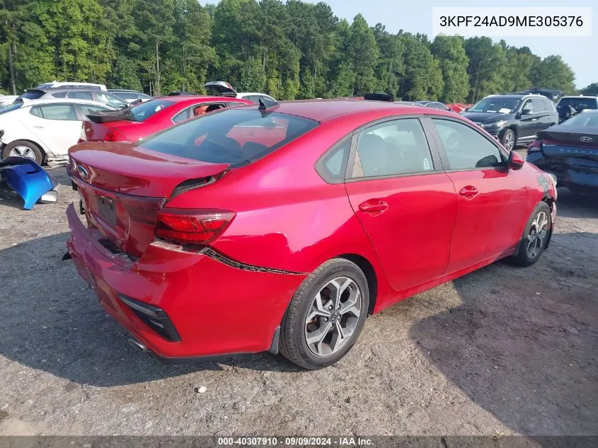 2021 Kia Forte Lxs VIN: 3KPF24AD9ME305376 Lot: 40307910