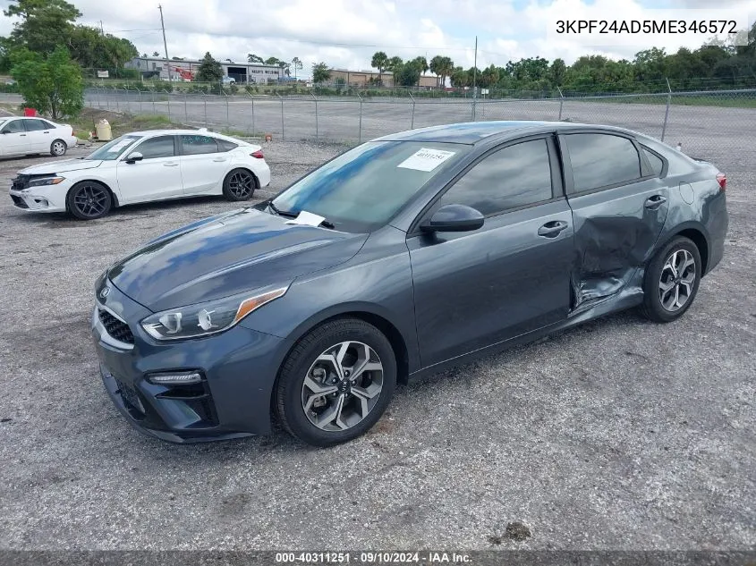 2021 Kia Forte Fe/Lxs VIN: 3KPF24AD5ME346572 Lot: 40311251