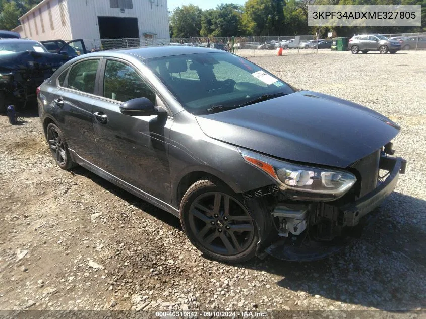 2021 Kia Forte Gt-Line VIN: 3KPF34ADXME327805 Lot: 40319842