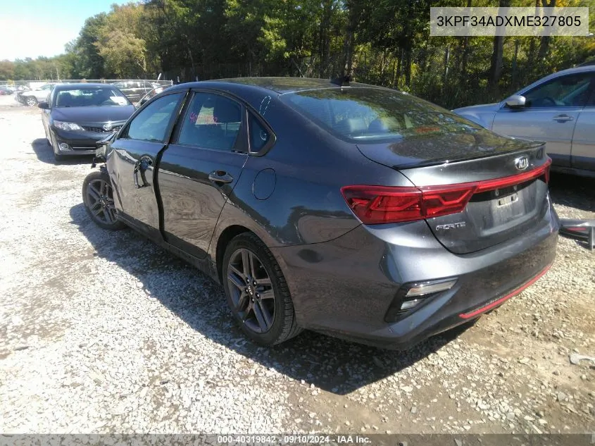 2021 Kia Forte Gt-Line VIN: 3KPF34ADXME327805 Lot: 40319842