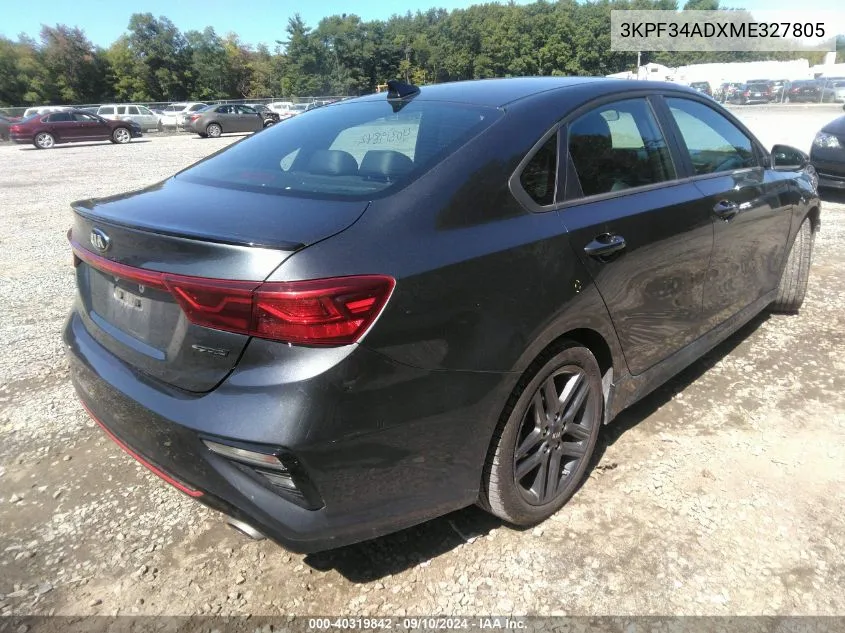 2021 Kia Forte Gt-Line VIN: 3KPF34ADXME327805 Lot: 40319842