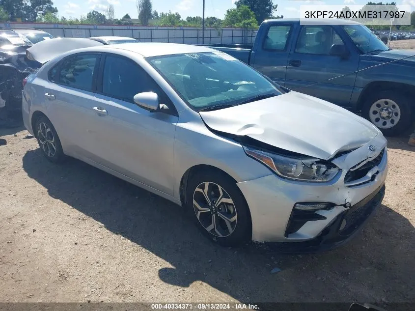 3KPF24ADXME317987 2021 Kia Forte Lxs