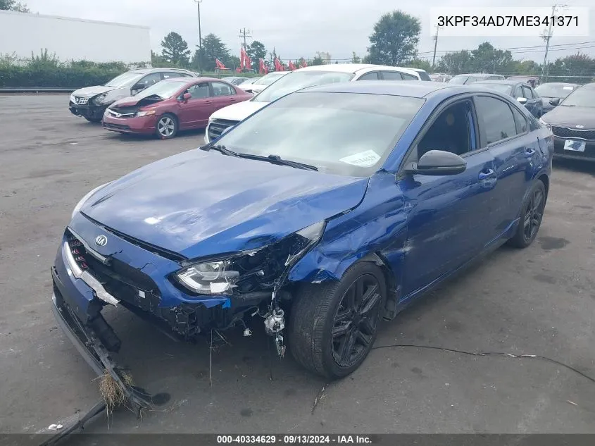 3KPF34AD7ME341371 2021 Kia Forte Gt Line