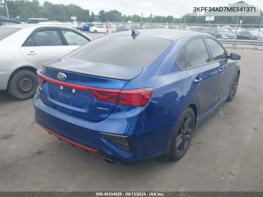 3KPF34AD7ME341371 2021 Kia Forte Gt Line