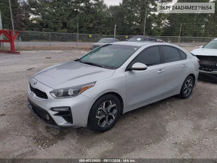 2021 Kia Forte Lxs VIN: 3KPF24AD4ME319654 Lot: 40335683