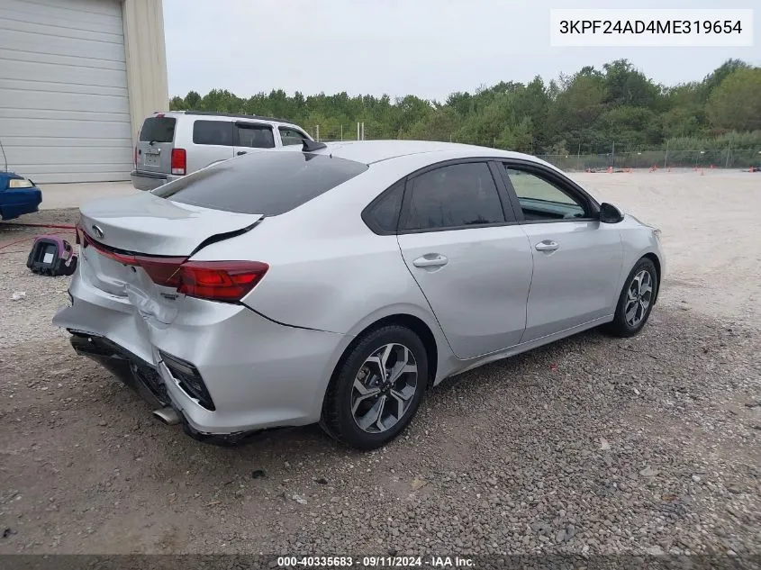 2021 Kia Forte Lxs VIN: 3KPF24AD4ME319654 Lot: 40335683