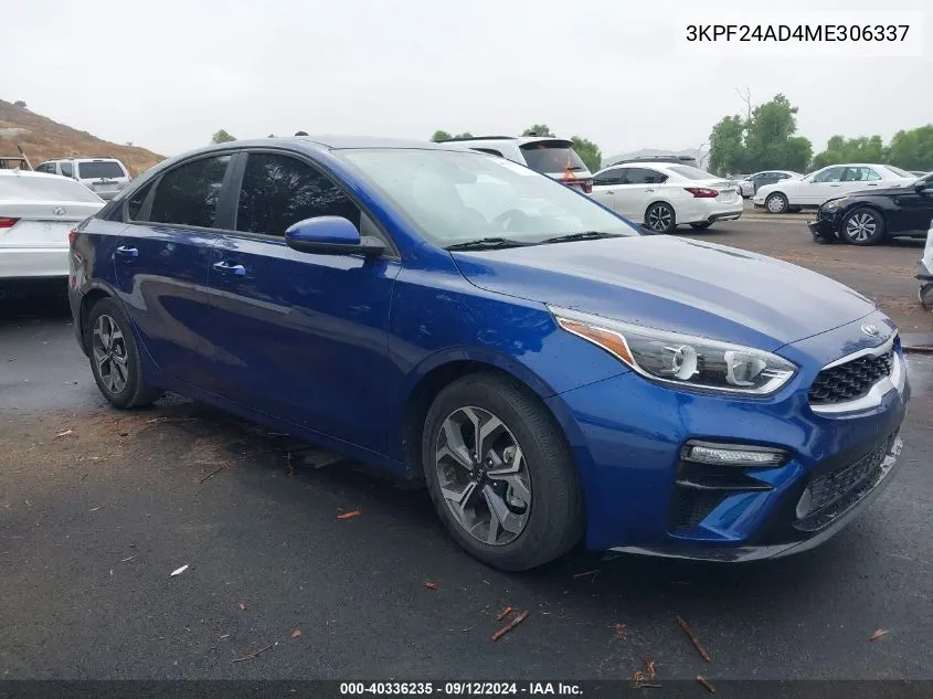 2021 Kia Forte Lxs VIN: 3KPF24AD4ME306337 Lot: 40336235