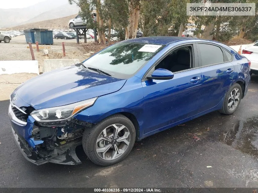 2021 Kia Forte Lxs VIN: 3KPF24AD4ME306337 Lot: 40336235