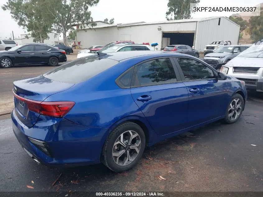 2021 Kia Forte Lxs VIN: 3KPF24AD4ME306337 Lot: 40336235