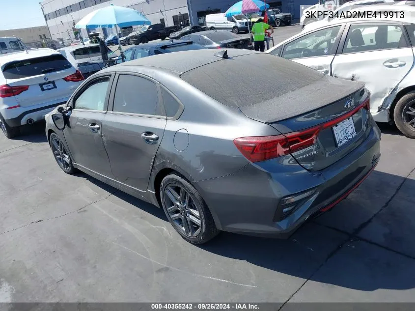 2021 Kia Forte Gt Line VIN: 3KPF34AD2ME419913 Lot: 40355242