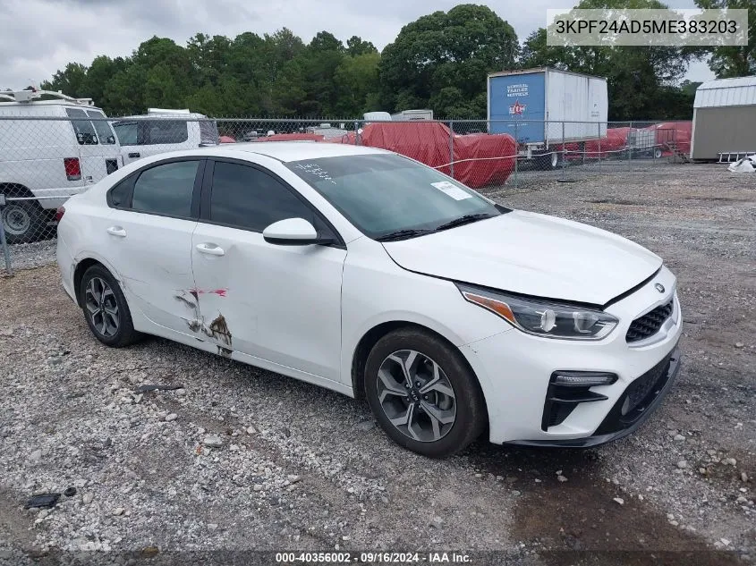 2021 Kia Forte Lxs VIN: 3KPF24AD5ME383203 Lot: 40356002