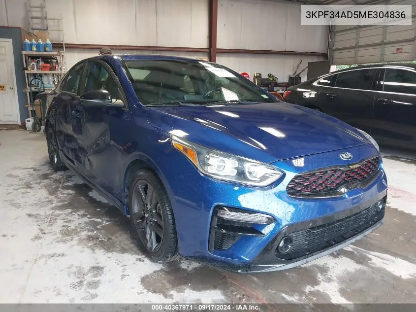 2021 Kia Forte Gt-Line VIN: 3KPF34AD5ME304836 Lot: 40367971