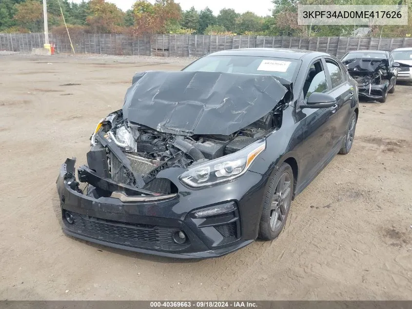 3KPF34AD0ME417626 2021 Kia Forte Gt-Line