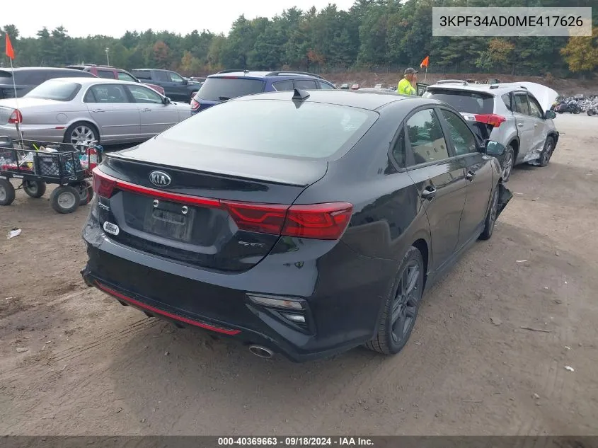 3KPF34AD0ME417626 2021 Kia Forte Gt-Line