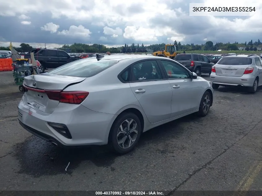 3KPF24AD3ME355254 2021 Kia Forte Lxs