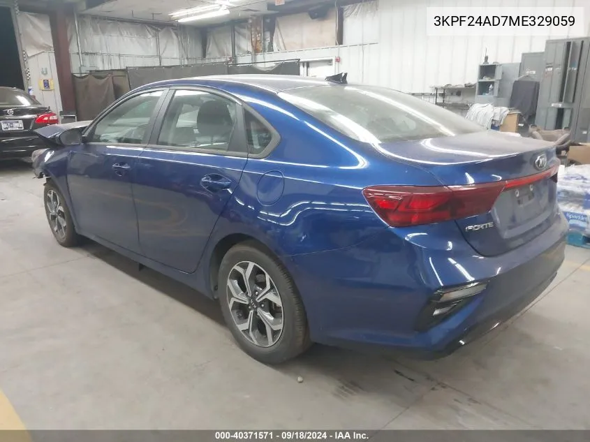 2021 Kia Forte Lxs VIN: 3KPF24AD7ME329059 Lot: 40371571