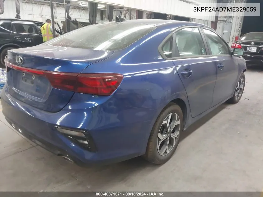 2021 Kia Forte Lxs VIN: 3KPF24AD7ME329059 Lot: 40371571