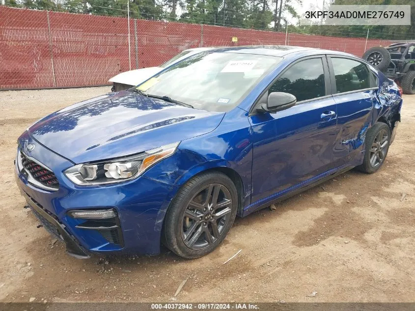 2021 Kia Forte Gt-Line VIN: 3KPF34AD0ME276749 Lot: 40372942