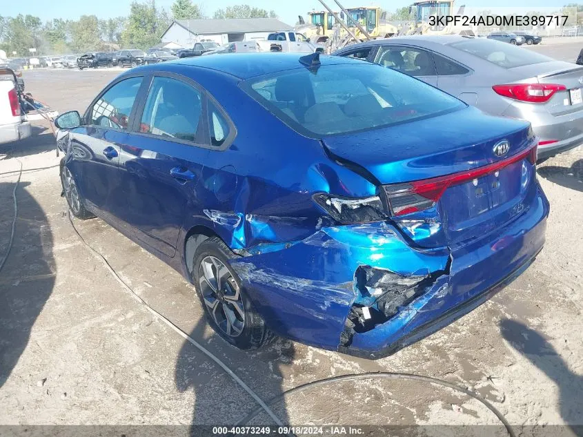 2021 Kia Forte Lxs VIN: 3KPF24AD0ME389717 Lot: 40373249