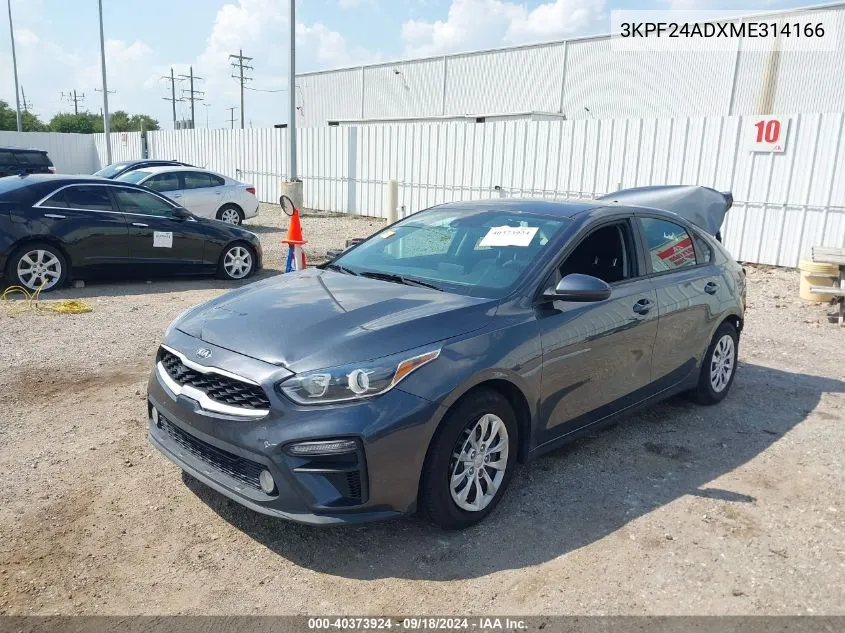 2021 Kia Forte Fe VIN: 3KPF24ADXME314166 Lot: 40373924