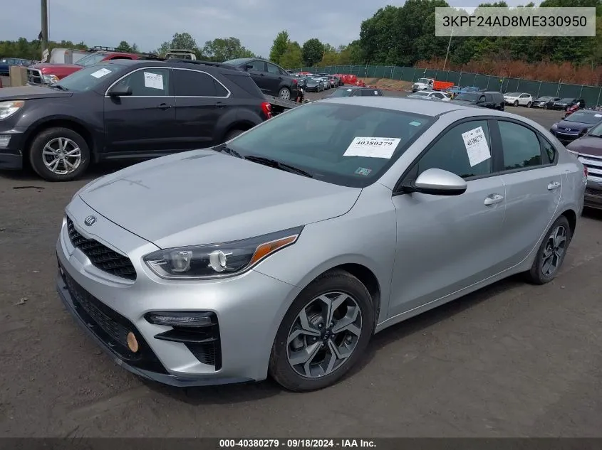 2021 Kia Forte Fe/Lxs VIN: 3KPF24AD8ME330950 Lot: 40380279