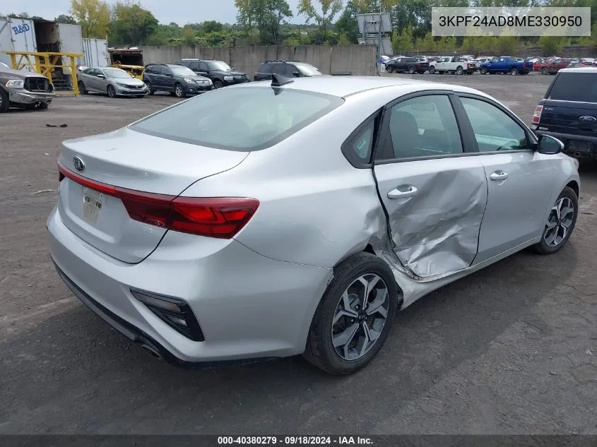 2021 Kia Forte Fe/Lxs VIN: 3KPF24AD8ME330950 Lot: 40380279