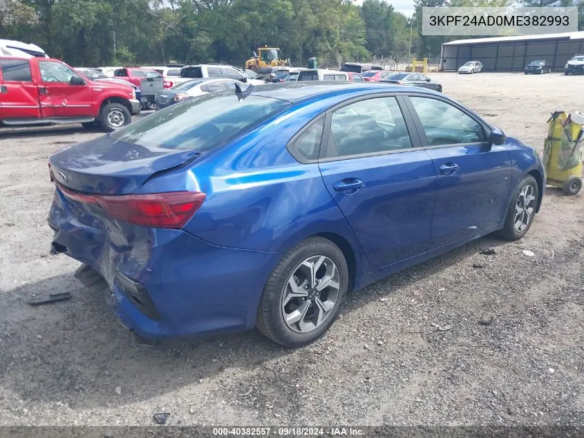 3KPF24AD0ME382993 2021 Kia Forte Lxs