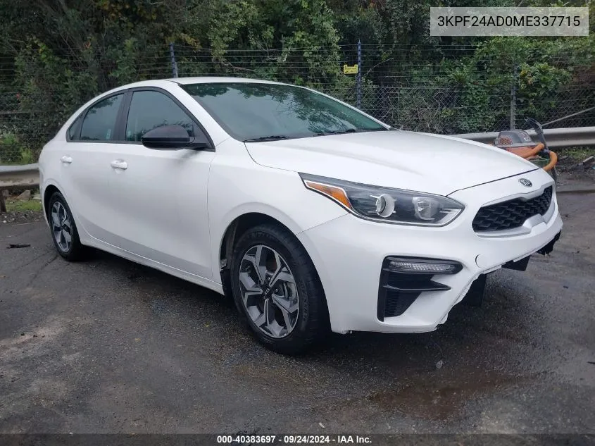 3KPF24AD0ME337715 2021 Kia Forte Lxs