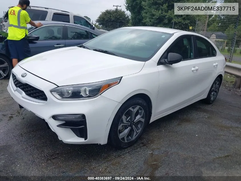 3KPF24AD0ME337715 2021 Kia Forte Lxs