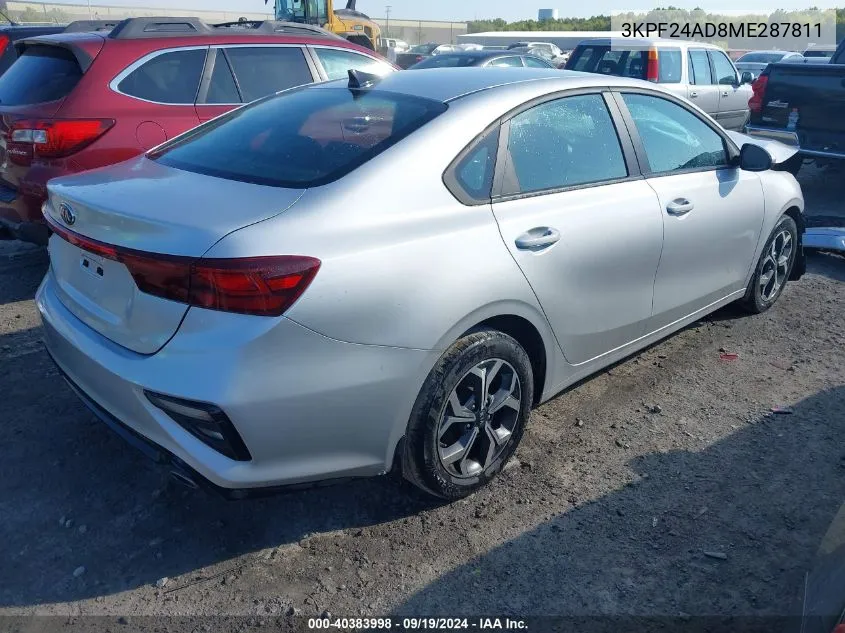 2021 Kia Forte Lxs VIN: 3KPF24AD8ME287811 Lot: 40383998