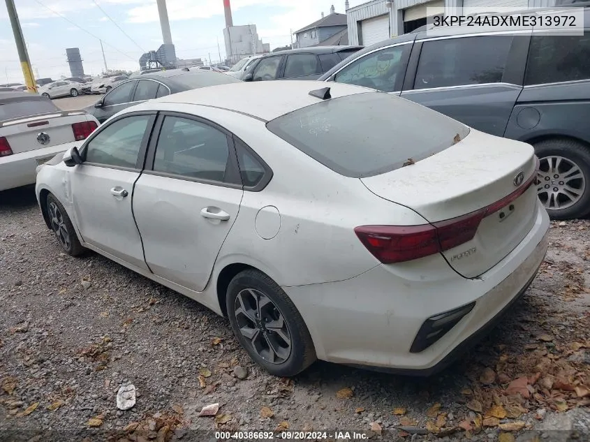 2021 Kia Forte Lxs VIN: 3KPF24ADXME313972 Lot: 40386692