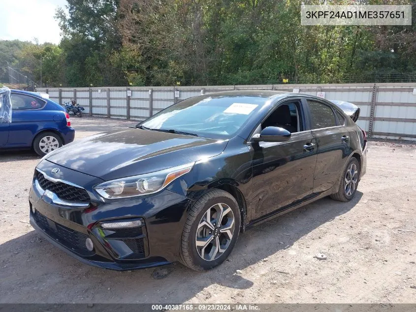 3KPF24AD1ME357651 2021 Kia Forte Lxs