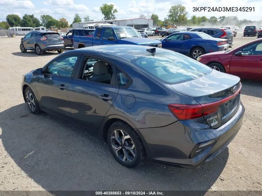 3KPF24AD3ME345291 2021 Kia Forte Lxs