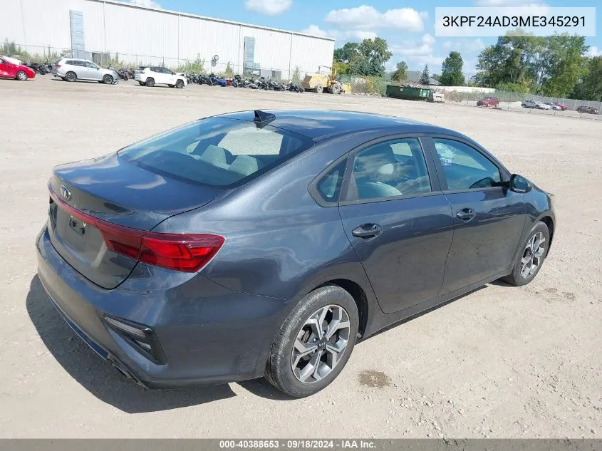 3KPF24AD3ME345291 2021 Kia Forte Lxs