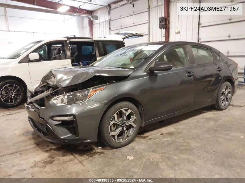 2021 Kia Forte Lxs VIN: 3KPF24AD3ME271967 Lot: 40390335