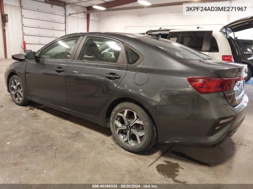 2021 Kia Forte Lxs VIN: 3KPF24AD3ME271967 Lot: 40390335