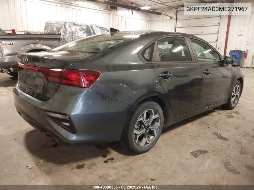 2021 Kia Forte Lxs VIN: 3KPF24AD3ME271967 Lot: 40390335