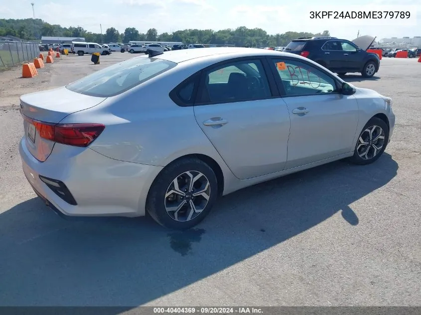 2021 Kia Forte Lxs VIN: 3KPF24AD8ME379789 Lot: 40404369