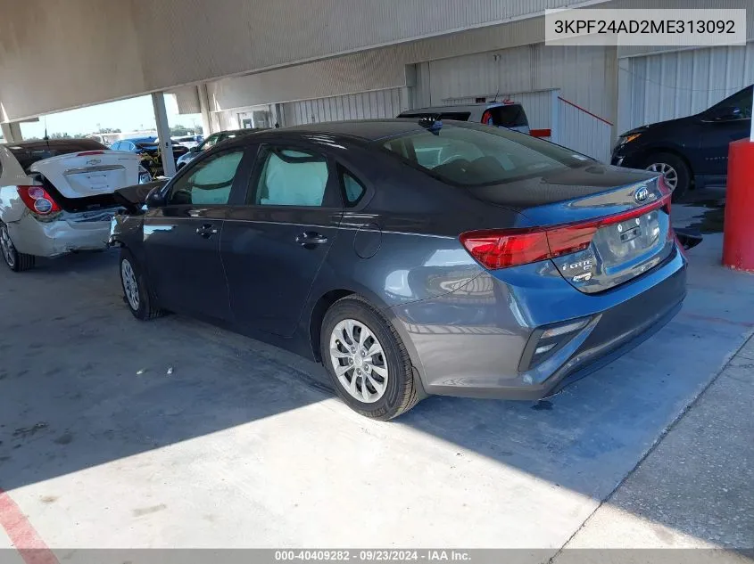 3KPF24AD2ME313092 2021 Kia Forte Fe/Lxs